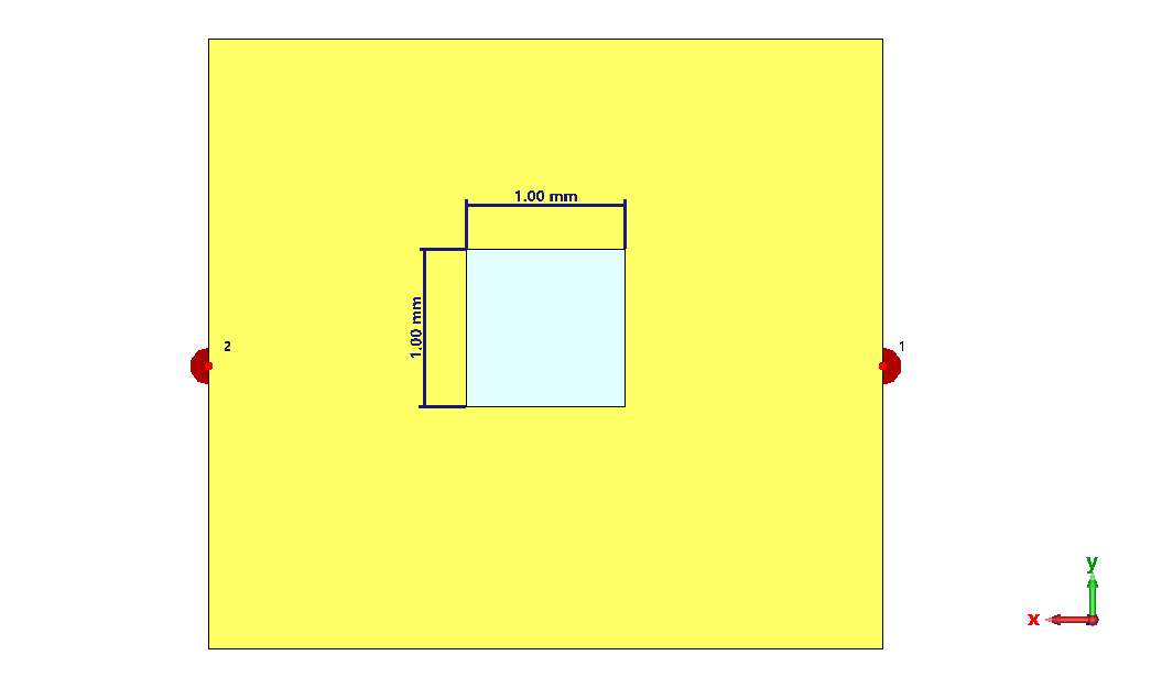 Return plane (gap 1 mm x 1 mm)
